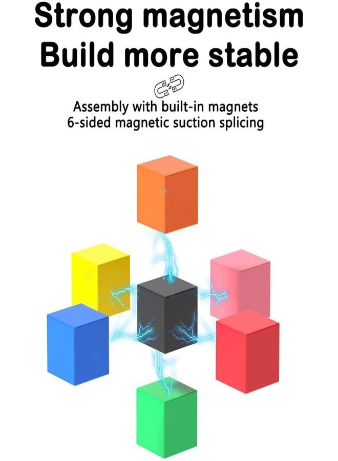 Lefan Magnetic Building Blocks 72 pcs Colorful STEM Educational Toys for Kids Montessori Learning Construction Set to Boost Creativity Imagination Cognitive Skills Gift 3 4 5 6 7 8 Years Kids - Image 2